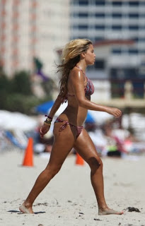 Sylvie van der Vaart Purple Bikini Miami