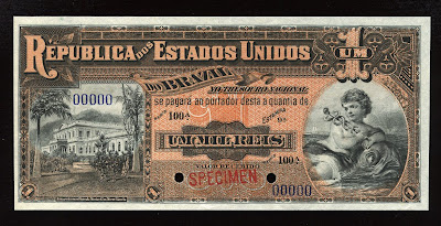 World Paper Money Brazil Currency Mil Reis banknote bill