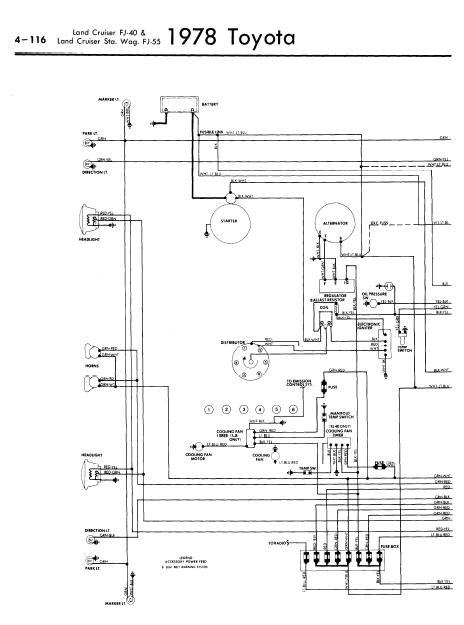 repair-manuals: Toyota Land Cruiser FJ40/55 1978 Wiring Diagrams