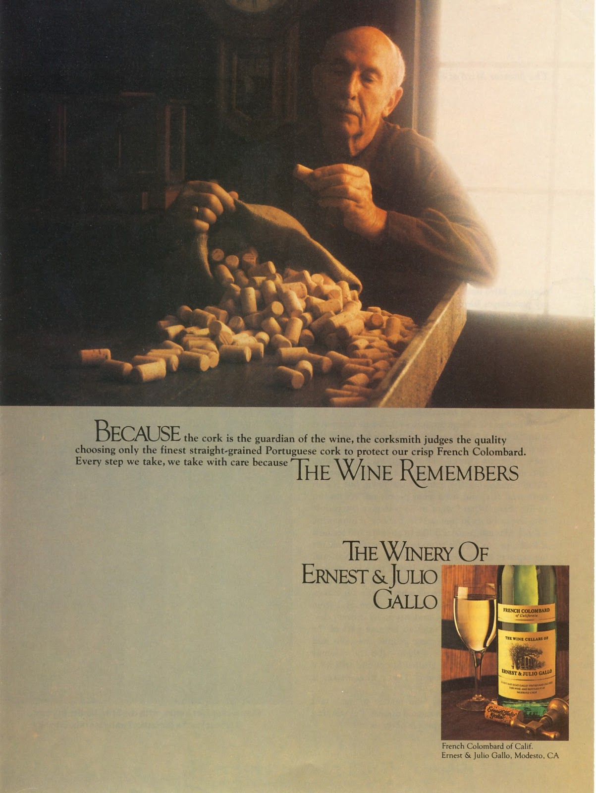 1980 Ernest & Julio Gallo Wine Ad Colombard Old Magazine Ads