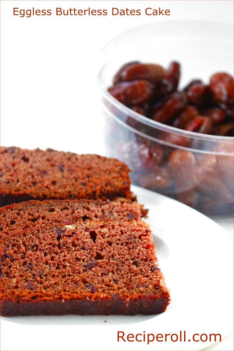 Eggless Butterless Dates Cake / Eggless Moist Date Cake