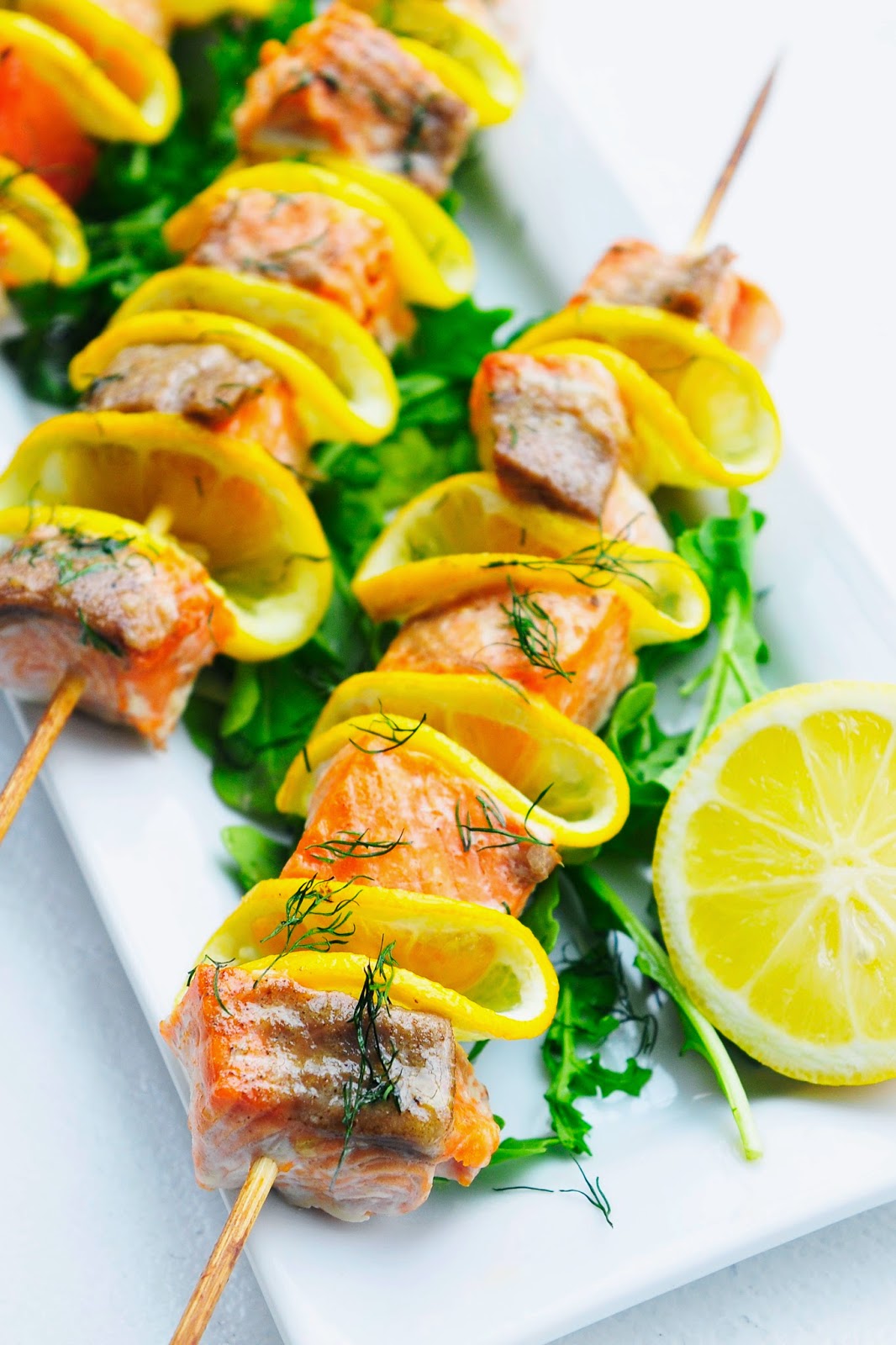 Simply Gourmet Citrus, Dill and Salmon Kabobs