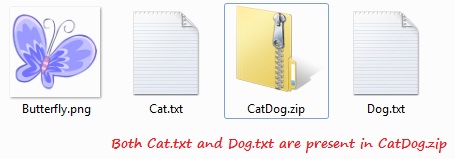 Make a zip or rar of all the files which you are going to hide Make a zip or rar of all the files which you are going to hide