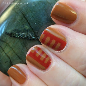 Browncoat nail art in honor of Unification Day and the Battle of Serenity Valley, from Firefly and Serenity. Here I've recreated the Independents' field uniform and flag insignia on my thumb.