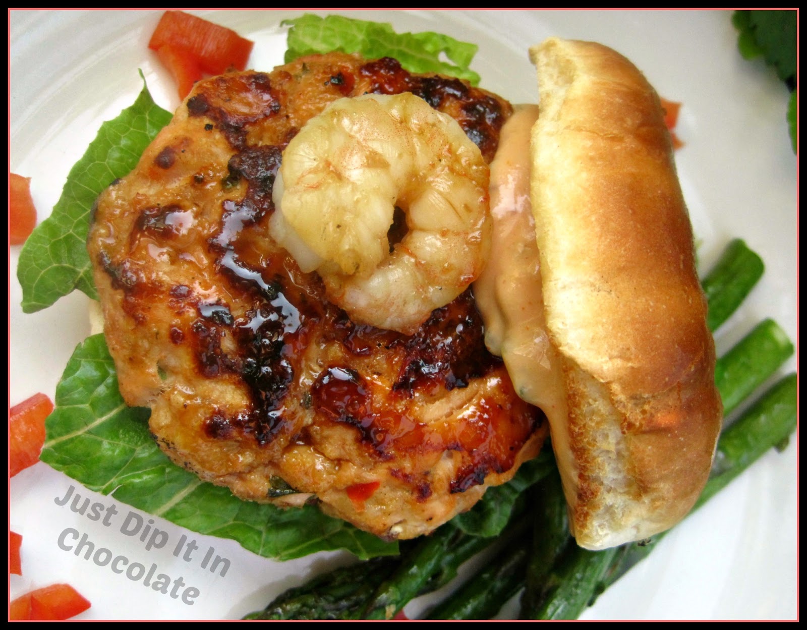 Just Dip It In Chocolate Salmon and Shrimp Burgers Recipe