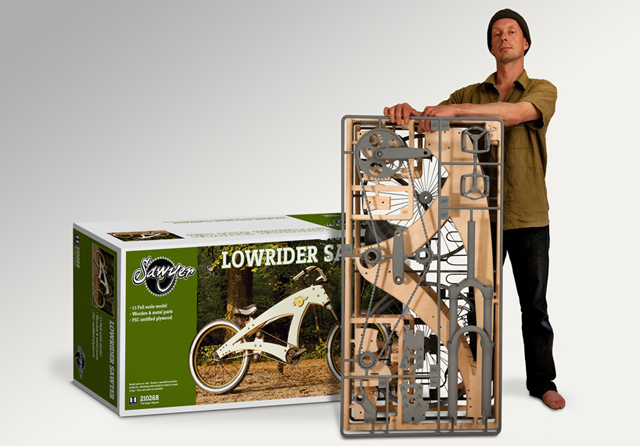 Bicicleta de madeira vem em kit de montagem