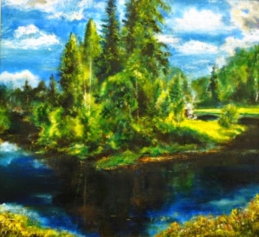 original oil painting on canvas River