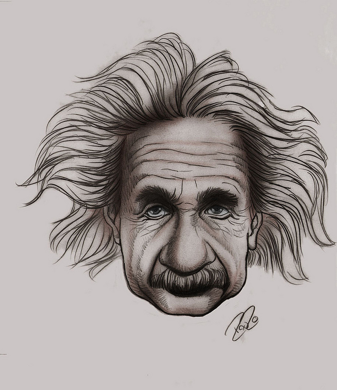 paulo fernando desenhos caricatura albert einstein