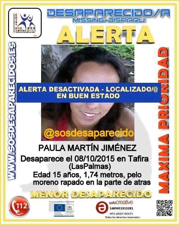 Localizada la joven desaparecida de Las Palmas de Gran Canaria, en buen estado Localizada la joven desaparecida de Las Palmas de Gran Canaria, en buen estado