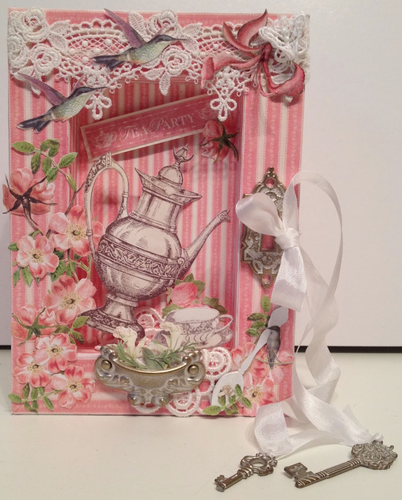 Annes Papercreations G45 Botanical Tea Shadow Book Box With A Recipe Album Inside