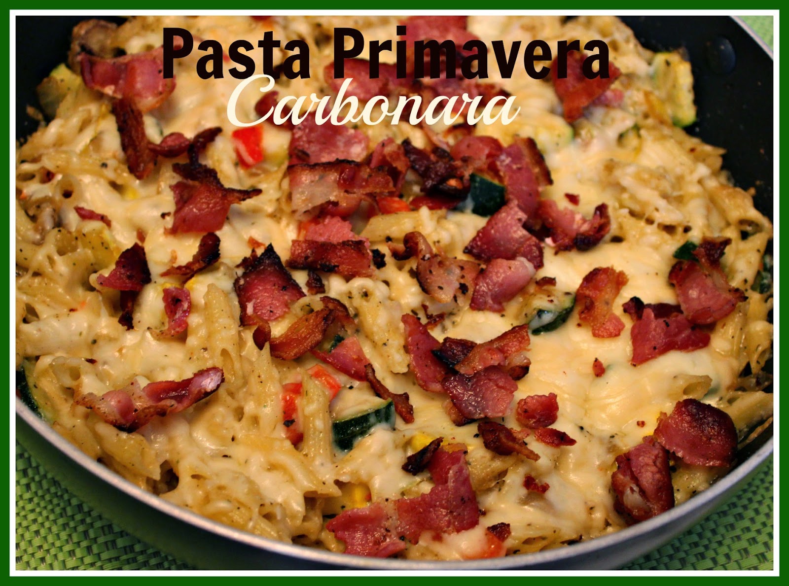 Sweet Tea and Cornbread Pasta Primavera Carbonara!