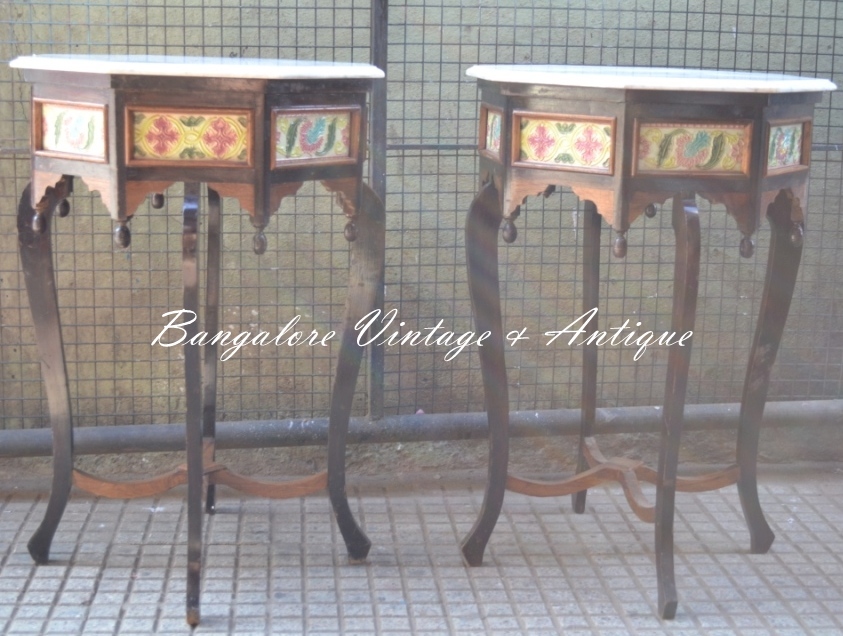 Bangalore Vintage N Antiques Rosewood Side Tables With Teak Wood