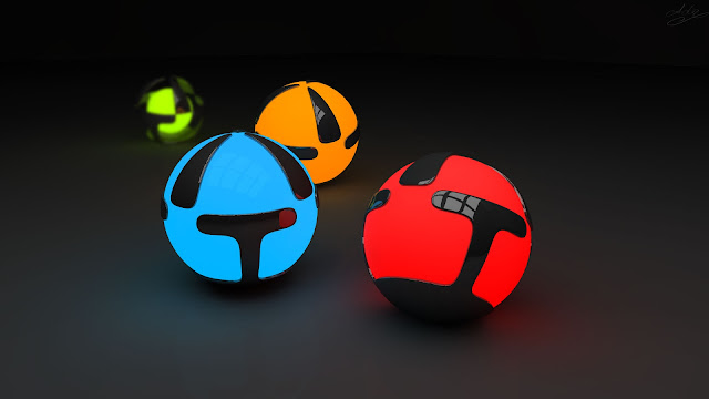 3D HD Wallpaper - Glowing Balls
