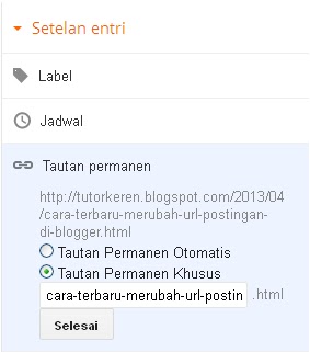 mengatur custom permalink di blogger tutorial blog,custom permalink
