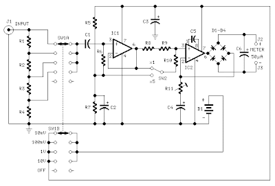 Precision Audio Millivoltmeter Circuits Diagram