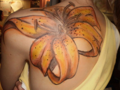 free design flower tiger lily tattoo