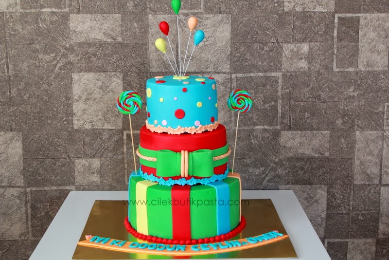 Bebeğimin Güncesi Doğum Günü Pasta Resimleri Balonlu Katlı Pasta