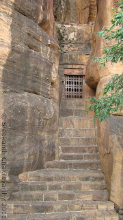 Steps leading to the fort on top of the caves