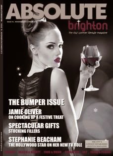 Absolute Brighton 94 - November & December 2012 | TRUE PDF | Bimestrale | Tempo Libero | Moda | Cosmetica | Attualità
Through lively editorials and ground–breaking imagery, Absolute Brighton tells the story of one of the most recognised city's in the UK for its outstanding life, businesses, famous visitors, shopping and international cuisine. Our striking front covers also insure that the magazine receives a long shelf life with readers being proud to have it on coffee tables etc, thus giving our clients adverts longer exposure as oppose to being a flick through publication disposed of quickly.