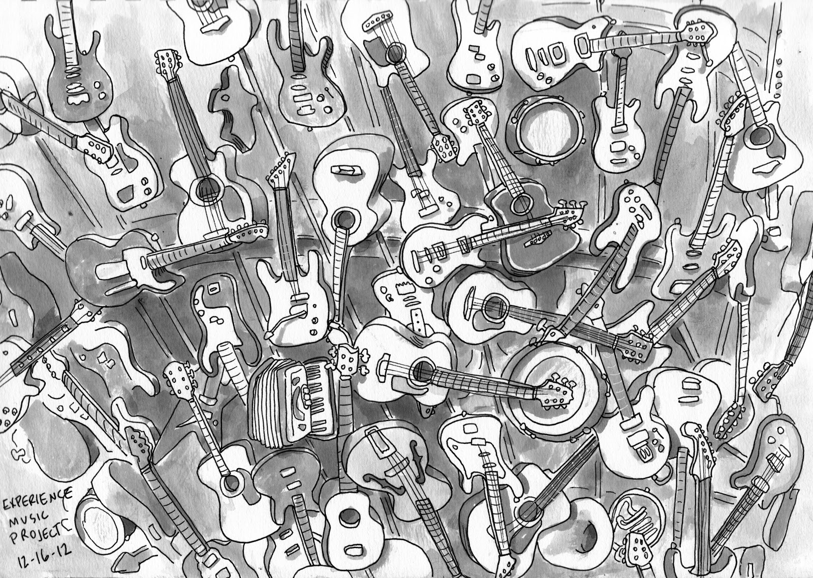 Art Of Andy Study Visual Development Guitars