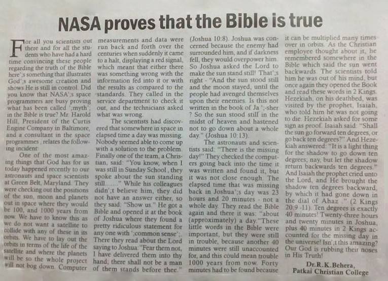 Did you know? NASA Proves That The Bible Is True
