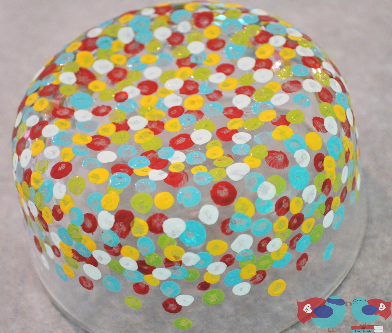 How to Hand Paint Glass Bowls with Confetti Dots The Love Nerds