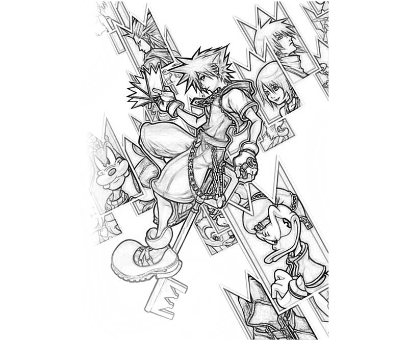 Kingdom Hearts Coloring Pages Sketch Coloring Page