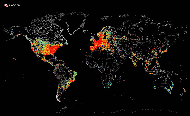 digitally connected devices across world "gadgets across the world mapped by locations"