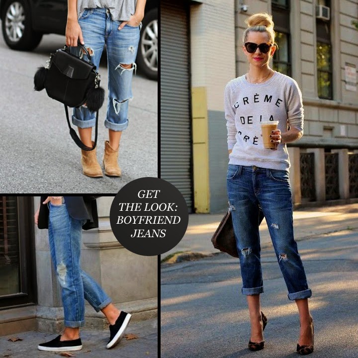Where can i get boyfriend jeans Boyfriend jeans can look very flattering on pear shaped ladies. Like you and on ALL my jeans, I like the waist low slung. I actually do not like wearing high rise jeans at all.