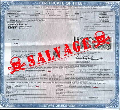 California Dmv Register Salvage Title