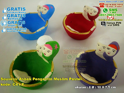 Souvenir Asbak Pengantin Muslim Pastel