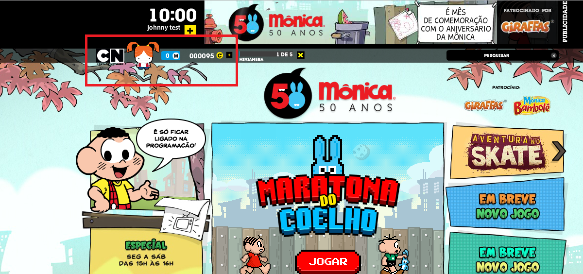 Sos Tmj: Jogo Maratona do Coelho no Site da Cartoon Network .E Código de  Moeda para o Toonix!