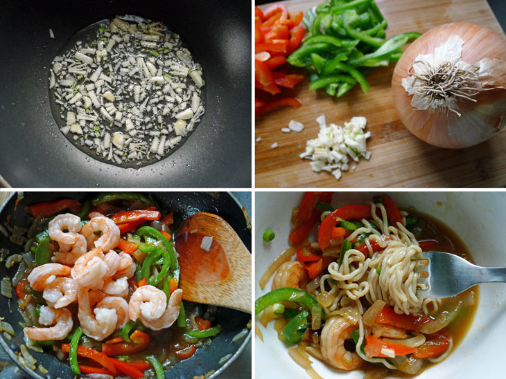 Cooking Weekends Tofu Noodles (Shirataki) with Peppers and Shrimp
