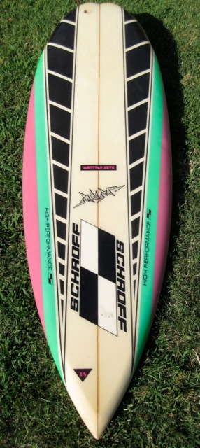 Schroff Twin Fin 360 Early 1980s Rocket Surfboard, All Original