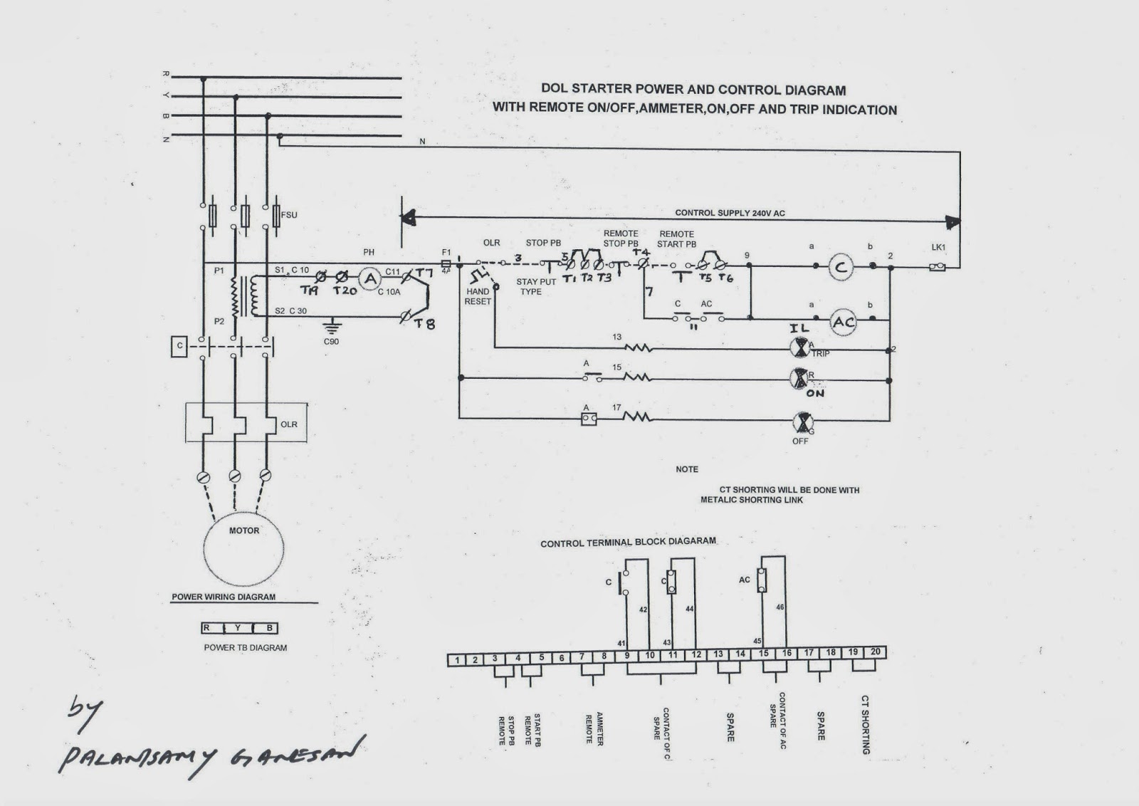 240v Motor Starter Wiring Diagram: Wiring diagram for a dol starterrh:svlc.us