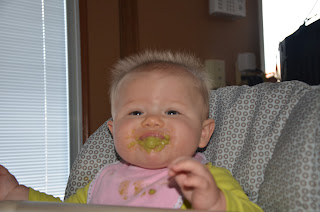Cute baby not liking green peas