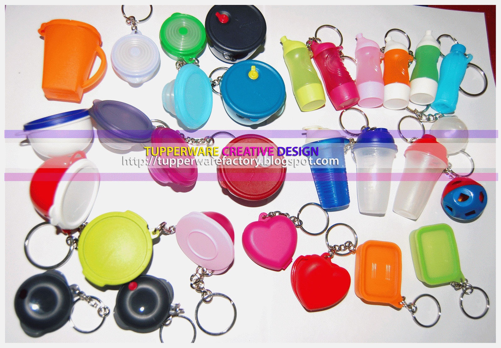 TUPPERWARE CREATIVE DESIGN TUPPERWARE KEYCHAINS AND