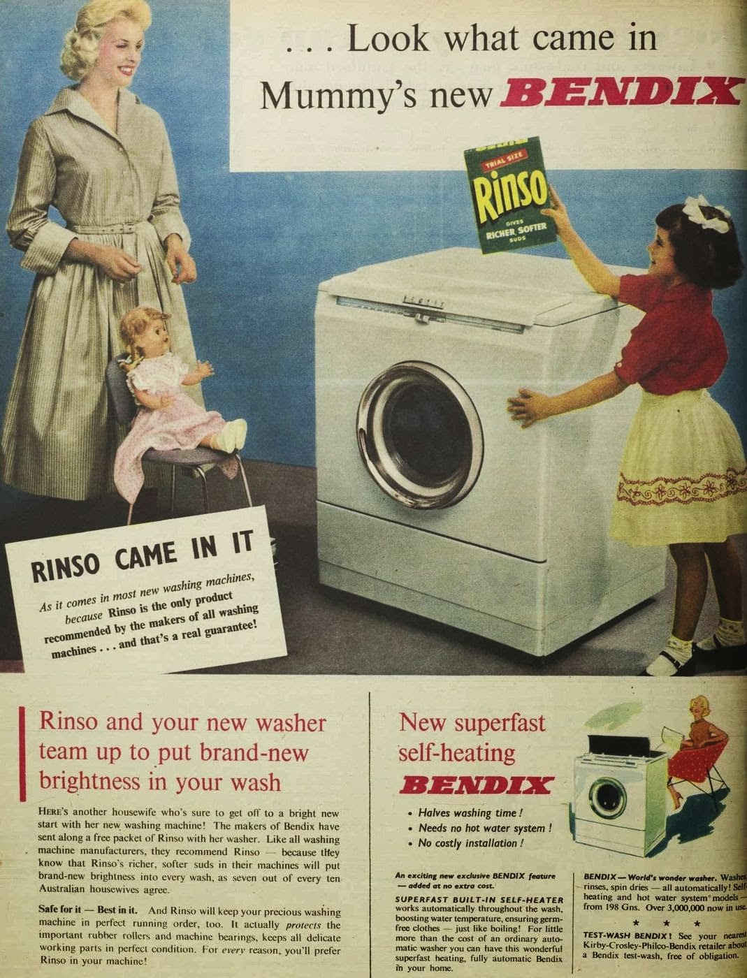 Kitten Vintage Wishing for a New Washer