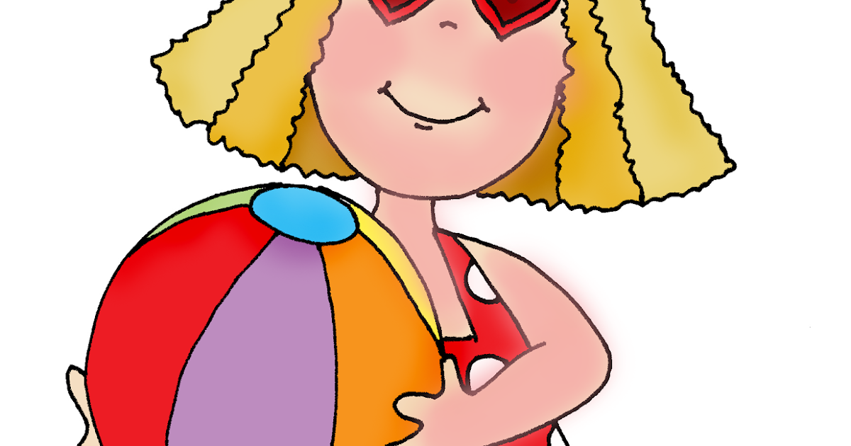 Free Dearie Dolls Digi Stamps: Beachball Beach Girl