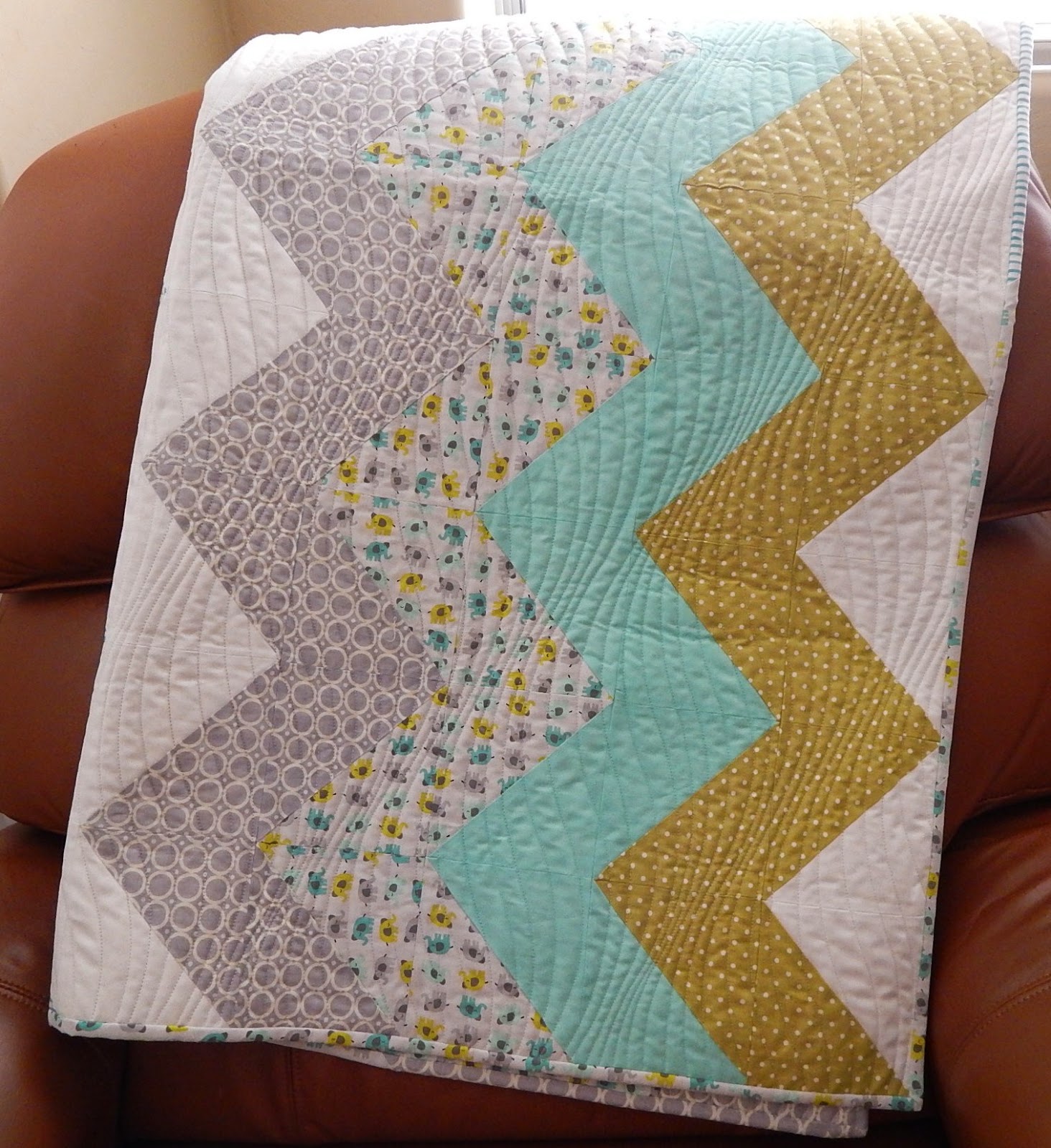 Chevron Baby Quilt Tutorial Triangles on a Roll
