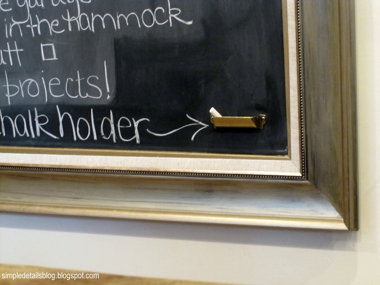 Simple Details diy chalk holder...