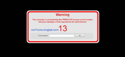 enter password - predator - lock and unlock pc