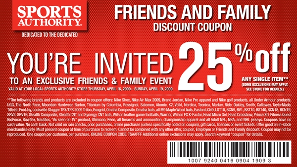 at Sports Authority Coupon