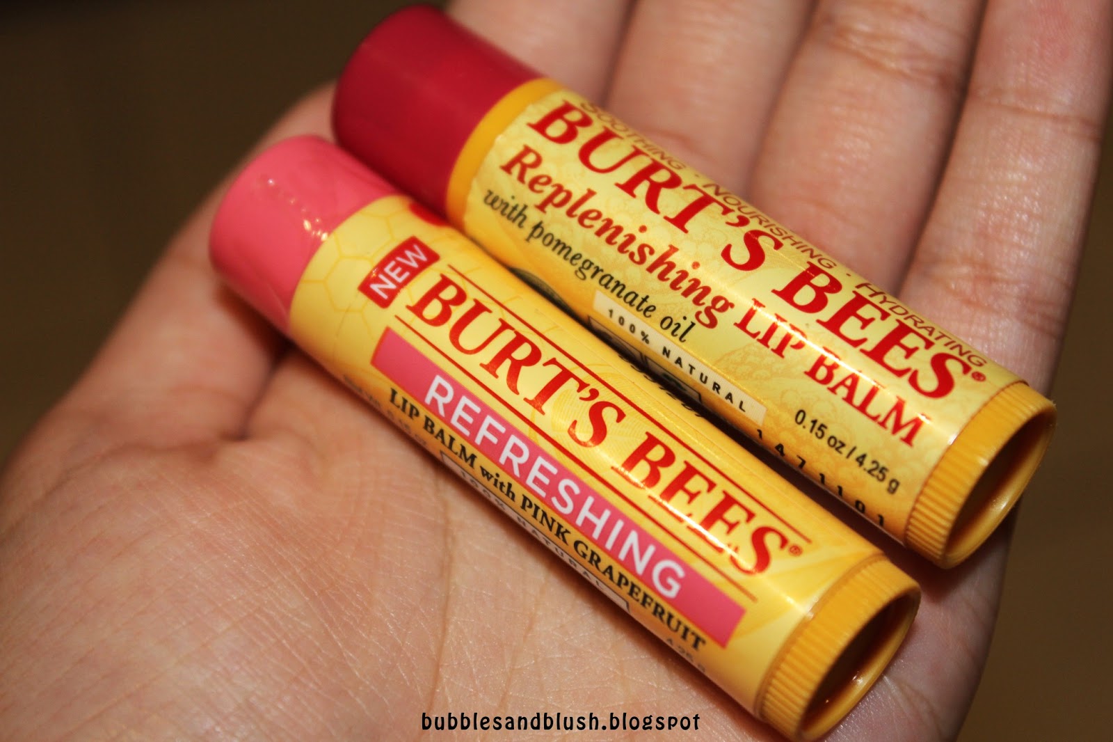 Bubbles and Blush BURT'S BEES Lip Balm Review