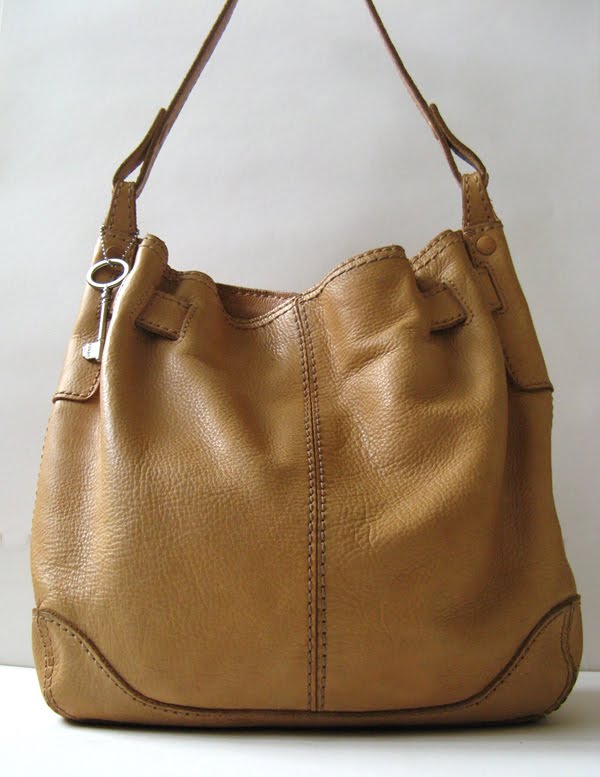 FOSSIL LARGE LEATHER HOBO HANDBAG LARGE CHLOE HOBO