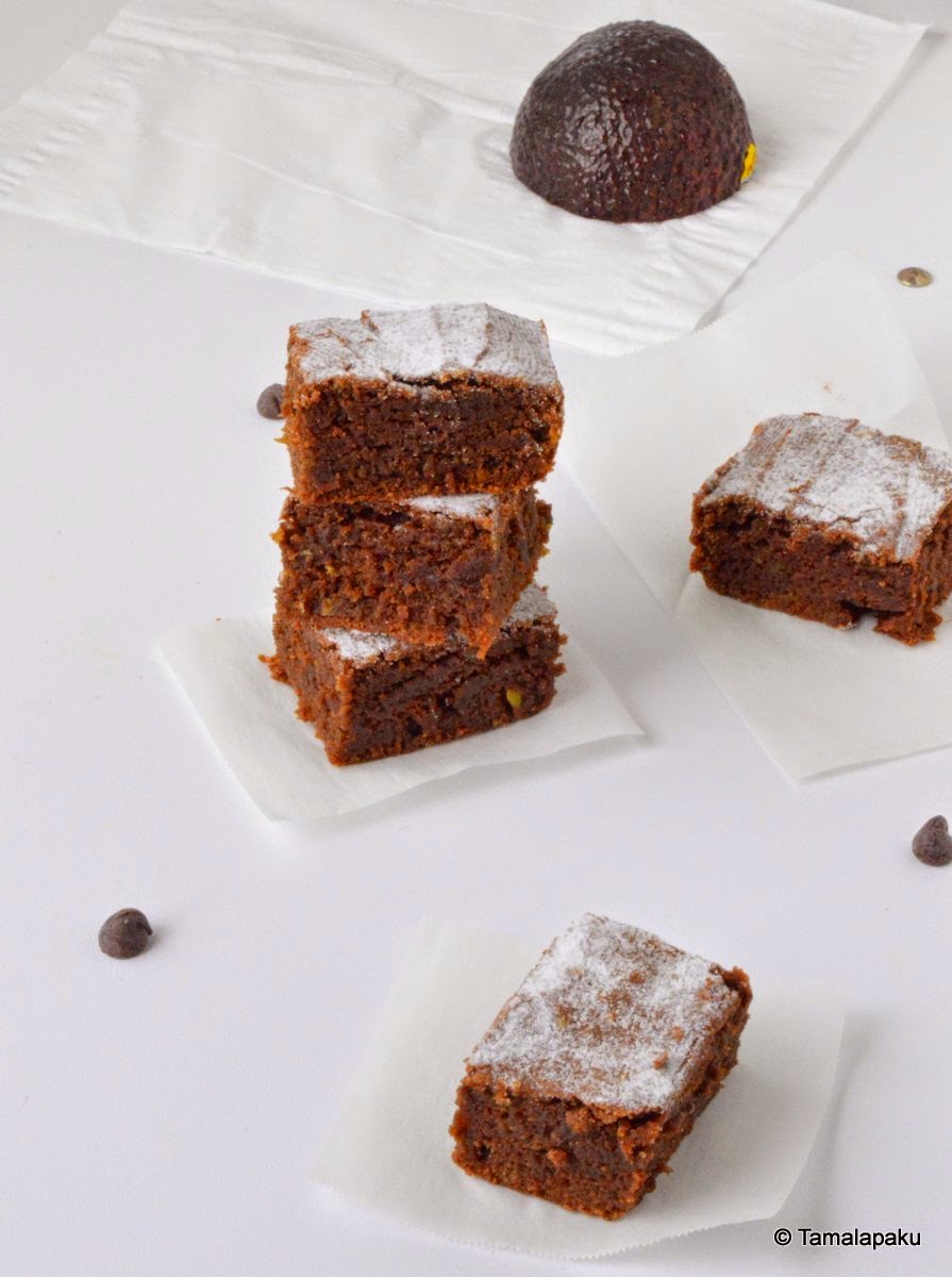 Eggless Avocado Brownies Tamalapaku