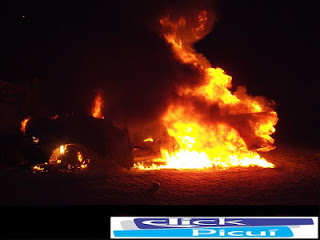 Picuí/PB: Veículo pega fogo e é totalmente destruído pelas chamas