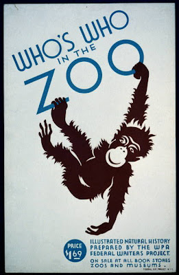 animal poster, wildlife, wpa, federal art project, vintage, vintage posters, graphic design, free download, retro prints, classic posters, Who's Who in the Zoo - Illustrated Natural History Prepared by the WPA - Vintage Animal Poster