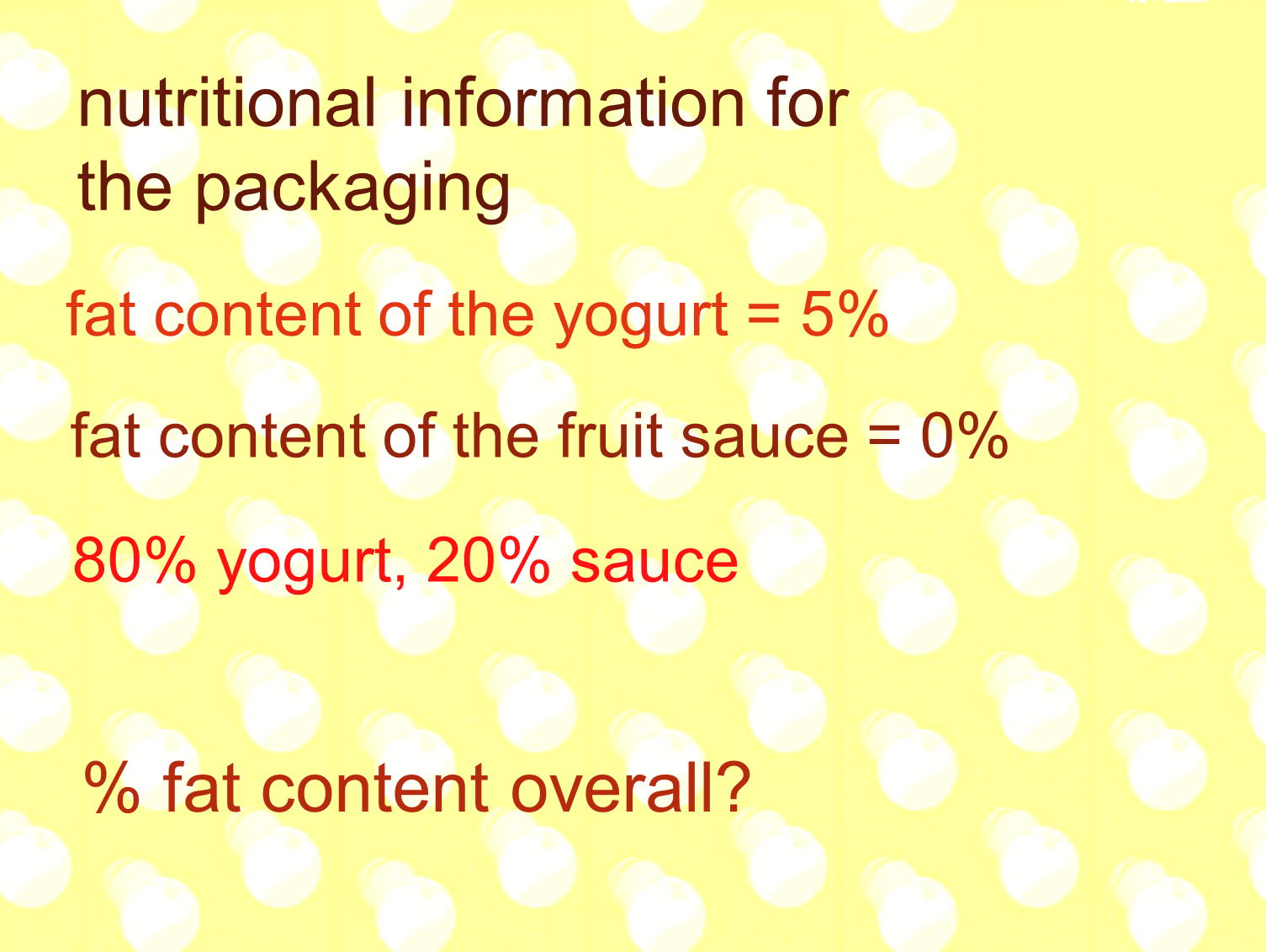 MEDIAN Don Steward mathematics teaching yogurt ratios and percentages