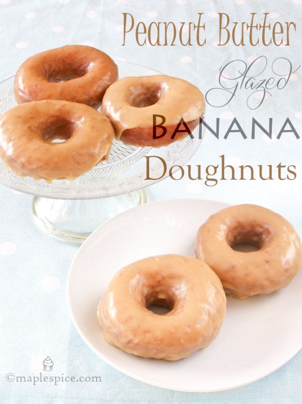 maple•spice Banana Doughnuts with Peanut Butter Glaze